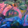 Marion Lucka: Frau in einer Landschaft, Öl, 120 x 150 cm (1997)