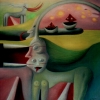 Marion Lucka: Am grünen Meer, 30 x 40 cm (1990)