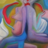 Marion Lucka: Paar, Öl, 50 x 60 x 80 cm (1990)