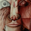 Marion Lucka: Aquarell " Gesicht" 20 x 30 cm (1985)