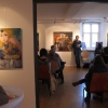 Lesung von Marianne Glaser während meiner Ausstellung in der Galerie im Alten Rathaus, Schwarzenbach/Saale (2014)