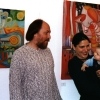 Marion Lucka: Ausstellung im Kunstladen Selbitz. Hier mit dem Künstler Harry Kurz (2003)