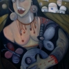 Marion Lucka: Schwarze Frau, Öl, 60 x 80 cm (2004)