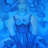 Marion Lucka: Ölgemälde "Blaue Königin" 70 x 100 cm (2019)