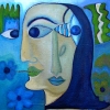 Marion Lucka: Gesicht,Öl, 70 x 70 cm (2004)