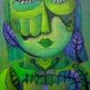 Marion Lucka: Grün- Violett, Öl, 50 x 60 cm (2013)