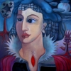 Marion Lucka: Heilerin, Öl, 60 x 60 cm, Öl, (2009)