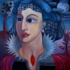 Marion Lucka: Heilerin, Öl, 50 x 50 cm (2009)