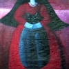 Marion Lucka: Frau mit schwarzer Katze, Öl, 50 x 60 cm (2000)