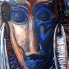 Marion Lucka: Maske, Acryl, 50 x 80 cm (1996)