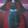 Marion Lucka: Frau mit schwarzer Katze, Öl 50 x 60 cm (2008)