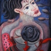 Marion Lucka: Schwarze Rose, Öl, 60 x 70 cm(1998)