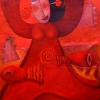 Marion Lucka: Wärmeengel, Öl, 80 x 120 cm (2001)