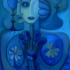 Marion Lucka: Blütenfrau, Öl, 70 x 100 cm (2006)