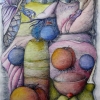 Stillleben mit Äpfeln, Tusche, 50 x 70 cm (1989))