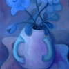 Marion Lucka: Stillleben mit blauen Rosen, Öl, 50 x 70 cm (2004)