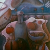 Marion Lucka: Stillleben mit Äpfeln2, Öl, 70 x 90 cm (1996)
