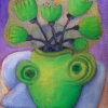 Marion Lucka: Stillleben mit grüner Vase, 30 x 40 cm (2014)