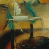 Marion Lucka: Ägyptischer Engel. Öl aufPapier 30 x 40 cm (1989)
