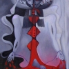 Marion Lucka: Blutbad, Öl, 30 x 40 cm (1994)