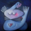 Marion Lucka: Meditation, Öl, 60 x 60 cm (2006)
