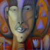 Marion Lucka: Pharao, Öl, 70 x 90 cm (1995)
