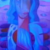 Marion Lucka: Trauerengel, Öl, 100 x120 cm (2001)