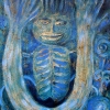 Marion Lucka: Am Baum, Öl, 50 x 60 cm (1995)