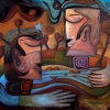 Marion Lucka: Freundschaft, Öl, 100 x 120 cm ((1997)