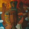 Marion Lucka: Ölgemälde " Gruß" 130 x 120 cm (1997)