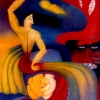 Marion Lucka: Kämpfer, Öl, 50 x 60 cm (1992)