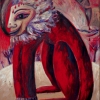Marion Lucka: Löwe, Acryl, 50 x 70 cm (1996)