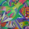 Marion Lucka: Mexikanische Vögel, 70 x 90 cm (1992)