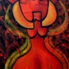 Marion Lucka: Roter Tanz, Öl, 60 x 70 cm (1998)