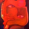 Marion Lucka: Rotes Gesicht, Öl, 40 x 50 cm (2006)