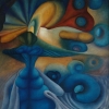 Marion Lucka: Tänzerin, Öl, 50 x 60 cm (1988)