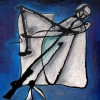 Marion Lucka: Tod, Öl, 80 x 80 cm (1998)