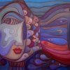 Marion Lucka: Weiblicher Fisch, Öl,60 x 80 cm (2004)