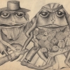 Marion Lucka: Bleistiftzeichnung " Brautpaar" 20 x 30 cm (1981)