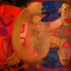 Marion Lucka: Zwei Frauen, Öl, 120 x 150 cm (2000)
