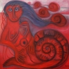 Marion Lucka: Akt der Schneckenfrau, Öl, 80 x 80 cm (2017)