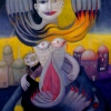 Marion Lucka: Bedrängnis, 50 x 60 cm (1997)