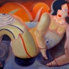 Marion Lucka: Fischfrauenakt, 70 x 100 cm (2007)