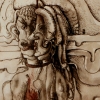 Marion Lucka: Aquarell "Paar" 10 x 20 cm (1988)