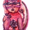 Marion Lucka: Rote Katze, Aquarell (2010)