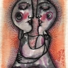 Marion Lucka: Gesicht, Aquarell (2016)