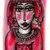 Marion Lucka: Aquarell, Rotfrau (2016) sold