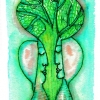 Marion Lucka: Aquarell "Grünbaum" (2018)