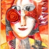 Marion Lucka: Feuerfrau, Aquarell, 20 x 30 cm (2000)