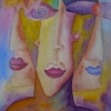 Marion Lucka: Frühlingsgesichter, Aquarell (2003)